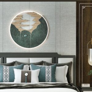 MH-3015 Wall Panel - Korea Fabric Series 300mm (W) - Bamboo Fibre Board (Oval Hole)