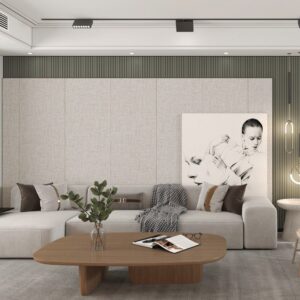 MH-3028 Wall Panel - Korea Fabric Series 600mm (W) - Bamboo Fibre Board (Oval Hole)